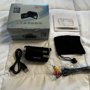 Rokinon Fun Flix Mini Camcorder video recorder 3.1mp 1.5” LCD SD/MMC USB black